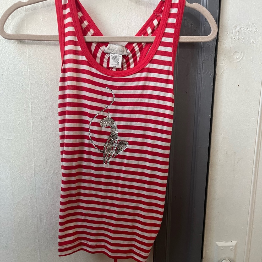 Baby Phat Red and White Striped Tank Top
